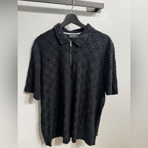 Ted Baker Black Embossed collar shirt